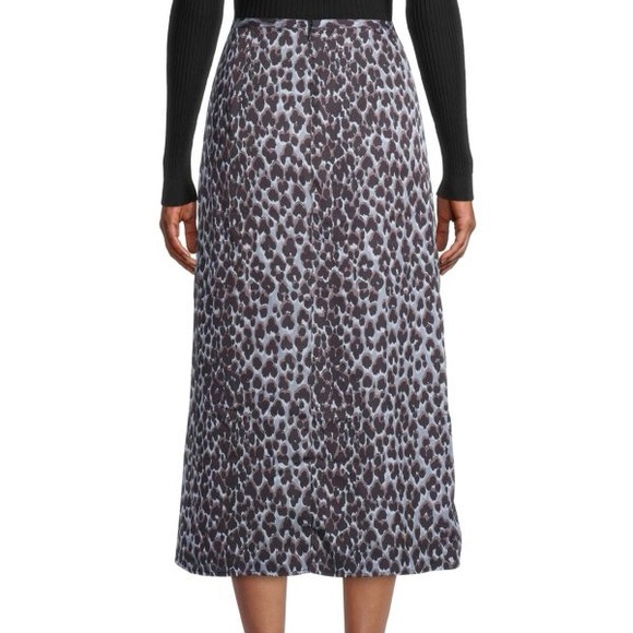 PAIGE Delfina Blue Ice Leopard-Print Skirt Size Small - Picture 2 of 10
